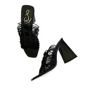 Sam Edelman Women's Laurette Black Ultra Strappy Block Heel Sandals Size 6